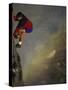 Male Mountain Climber on a Precipice-null-Stretched Canvas