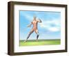 Male Musculature in Fighting Stance-null-Framed Art Print