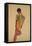 Male Nude, Back View-Egon Schiele-Framed Stretched Canvas