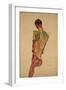 Male Nude, Back View-Egon Schiele-Framed Giclee Print