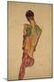 Male Nude, Back View-Egon Schiele-Mounted Giclee Print