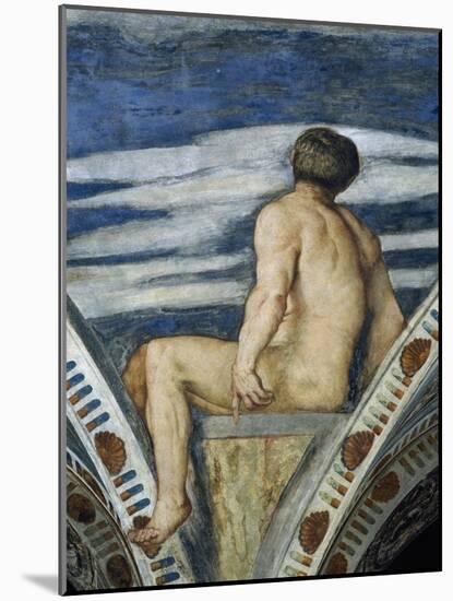 Male Nude, Detail of Frescoes-Girolamo Romanino-Mounted Giclee Print