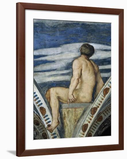 Male Nude, Detail of Frescoes-Girolamo Romanino-Framed Giclee Print