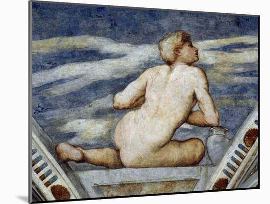 Male Nude, Detail of Frescoes-Girolamo Romanino-Mounted Giclee Print