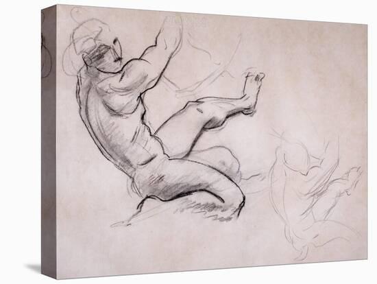 Male Nude in Action-John Singer Sargent-Stretched Canvas