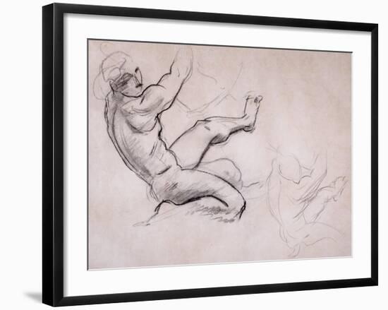 Male Nude in Action-John Singer Sargent-Framed Giclee Print