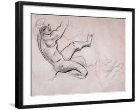 Male Nude in Action-John Singer Sargent-Framed Giclee Print