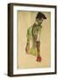 Male Nude in Profile Facing Right-Egon Schiele-Framed Giclee Print