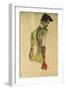 Male Nude in Profile Facing Right-Egon Schiele-Framed Giclee Print