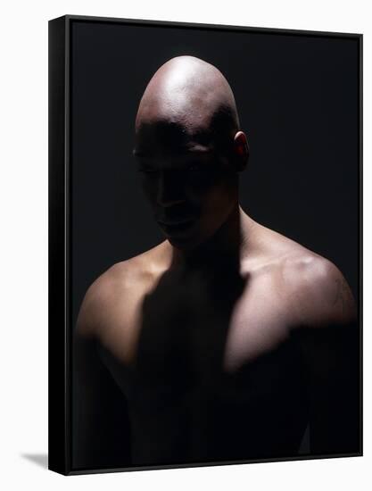 Male Nude in Shadows-null-Framed Stretched Canvas