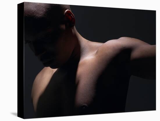 Male Nude in Shadows-null-Stretched Canvas