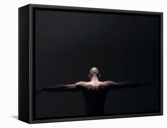 Male Nude in Shadows-null-Framed Stretched Canvas