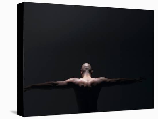 Male Nude in Shadows-null-Stretched Canvas