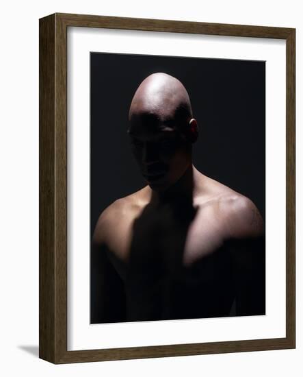 Male Nude in Shadows-null-Framed Photographic Print