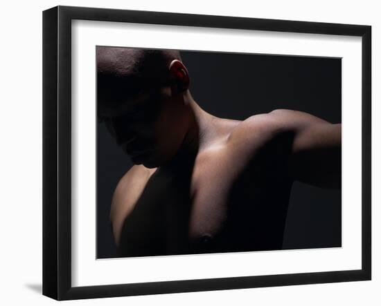 Male Nude in Shadows-null-Framed Photographic Print