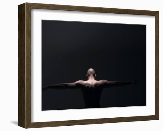 Male Nude in Shadows-null-Framed Photographic Print