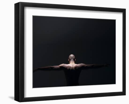Male Nude in Shadows-null-Framed Photographic Print