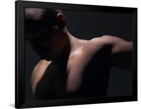 Male Nude in Shadows-null-Framed Photographic Print