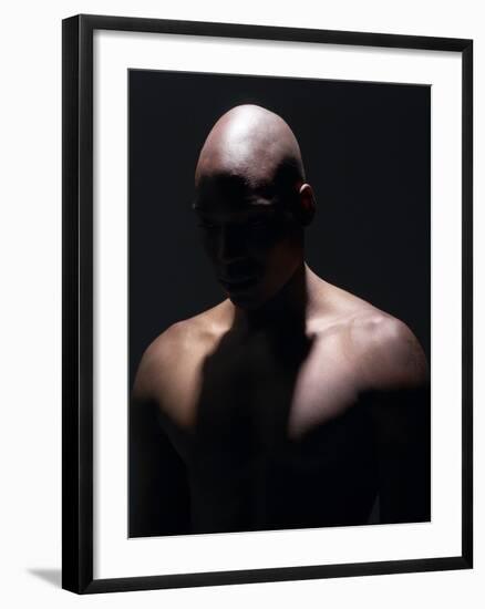 Male Nude in Shadows-null-Framed Photographic Print