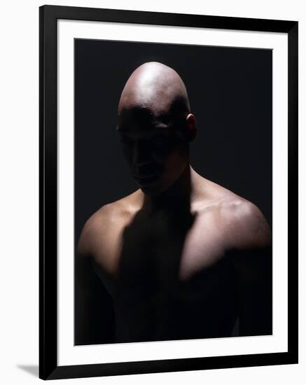 Male Nude in Shadows-null-Framed Photographic Print