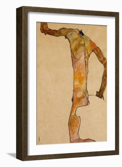 Male Nude; Mannlicher Akt, 1910-Egon Schiele-Framed Giclee Print