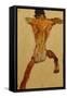 Male Nude Seen from Back; Mannlicher Ruckenakt, 1910-Egon Schiele-Framed Stretched Canvas