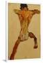 Male Nude seen from Back-Egon Schiele-Framed Giclee Print