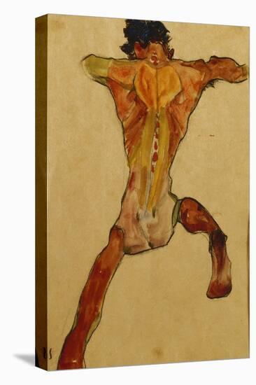 Male Nude seen from Back-Egon Schiele-Stretched Canvas