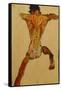 Male Nude seen from Back-Egon Schiele-Framed Stretched Canvas