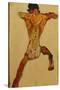 Male Nude seen from Back-Egon Schiele-Stretched Canvas