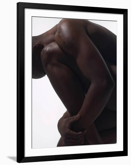 Male Nude Sitting-null-Framed Photographic Print