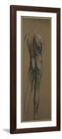 Male Nude Study (Black and White Chalk on Brown Paper)-Evelyn De Morgan-Framed Giclee Print