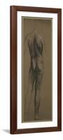 Male Nude Study (Black and White Chalk on Brown Paper)-Evelyn De Morgan-Framed Giclee Print