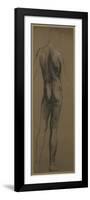 Male Nude Study (Black and White Chalk on Brown Paper)-Evelyn De Morgan-Framed Premium Giclee Print