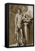 Male Nude, Upright, Around 1646-Rembrandt van Rijn-Framed Stretched Canvas