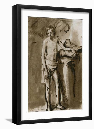 Male Nude, Upright, Around 1646-Rembrandt van Rijn-Framed Giclee Print