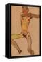 Male Nude, Yellow, 1910-Egon Schiele-Framed Stretched Canvas