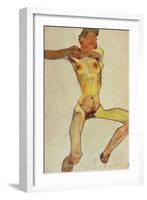 Male Nude, Yellow, 1910-Egon Schiele-Framed Giclee Print