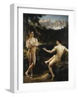 Male Nudes by a River in an Alpine Landscape-Hofer Gottfried-Framed Giclee Print