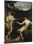 Male Nudes by a River in an Alpine Landscape-Hofer Gottfried-Mounted Giclee Print
