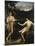 Male Nudes by a River in an Alpine Landscape-Hofer Gottfried-Mounted Giclee Print