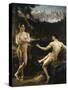 Male Nudes by a River in an Alpine Landscape-Hofer Gottfried-Stretched Canvas