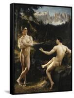 Male Nudes by a River in an Alpine Landscape-Hofer Gottfried-Framed Stretched Canvas