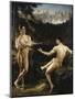 Male Nudes by a River in an Alpine Landscape-Hofer Gottfried-Mounted Premium Giclee Print