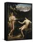 Male Nudes by a River in an Alpine Landscape-Hofer Gottfried-Framed Stretched Canvas