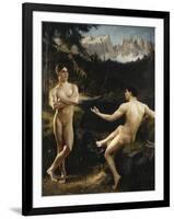 Male Nudes by a River in an Alpine Landscape-Hofer Gottfried-Framed Giclee Print