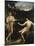 Male Nudes by a River in an Alpine Landscape-Hofer Gottfried-Mounted Giclee Print