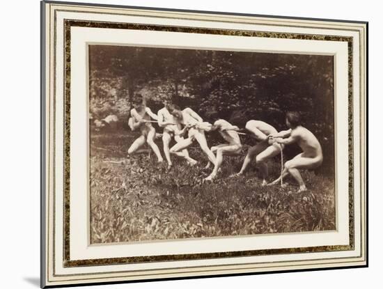 Male Nudes in Standing Tug of War, Outdoors, C.1883-Thomas Cowperthwait Eakins-Mounted Giclee Print
