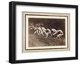 Male Nudes in Standing Tug of War, Outdoors, C.1883-Thomas Cowperthwait Eakins-Framed Premium Giclee Print