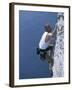 Male Rock Climber Reaching for a Grip-null-Framed Photographic Print
